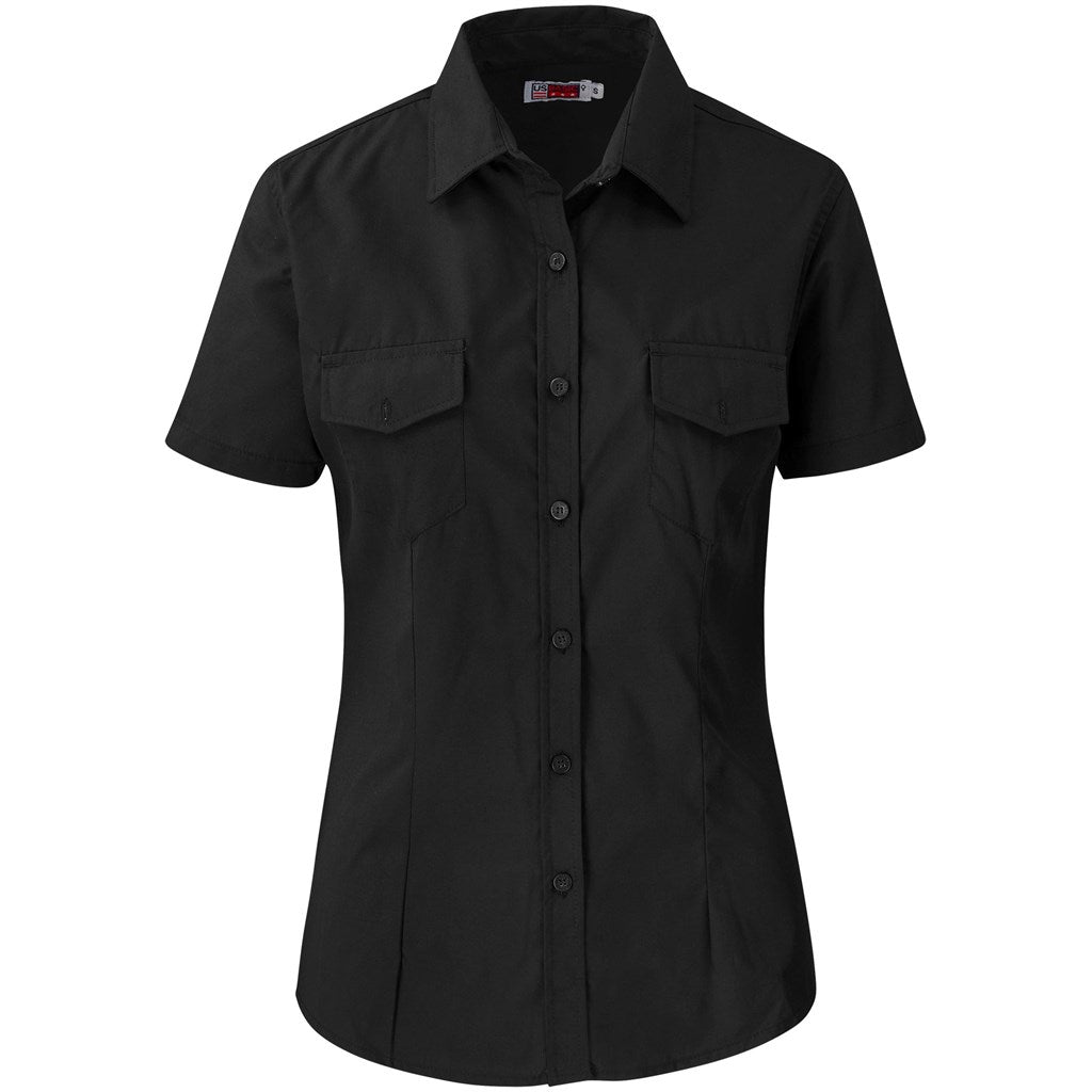 Ladies Short Sleeve Kensington Shirt - BLACK