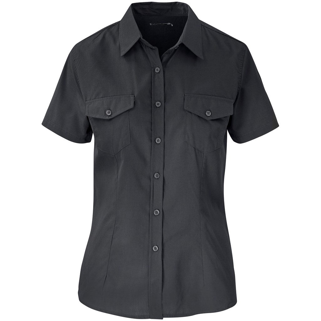 Ladies Short Sleeve Kensington Shirt - GREY