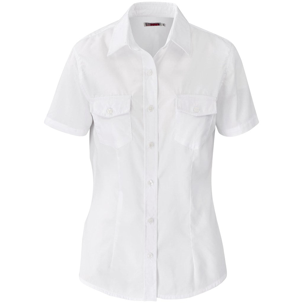 Ladies Short Sleeve Kensington Shirt - WHITE