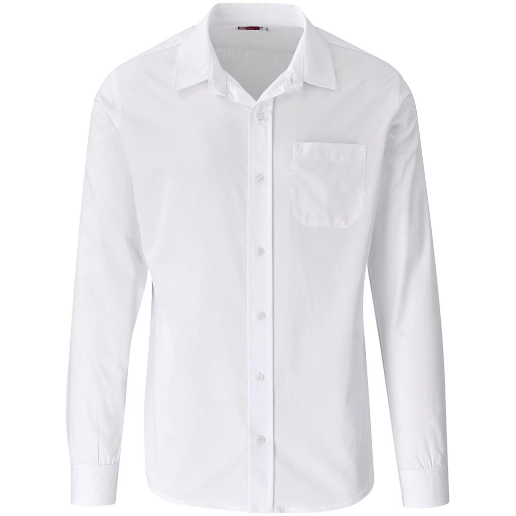 Mens Long Sleeve Kensington Shirt - WHITE
