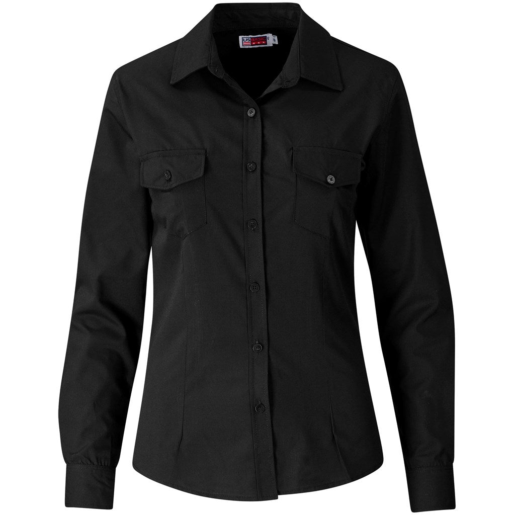 Ladies Long Sleeve Kensington Shirt - BLACK