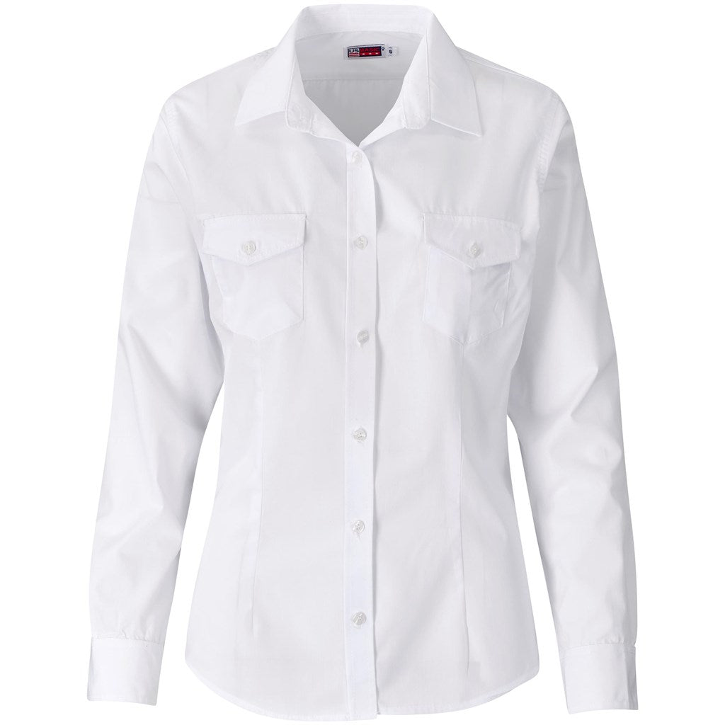 Ladies Long Sleeve Kensington Shirt - WHITE