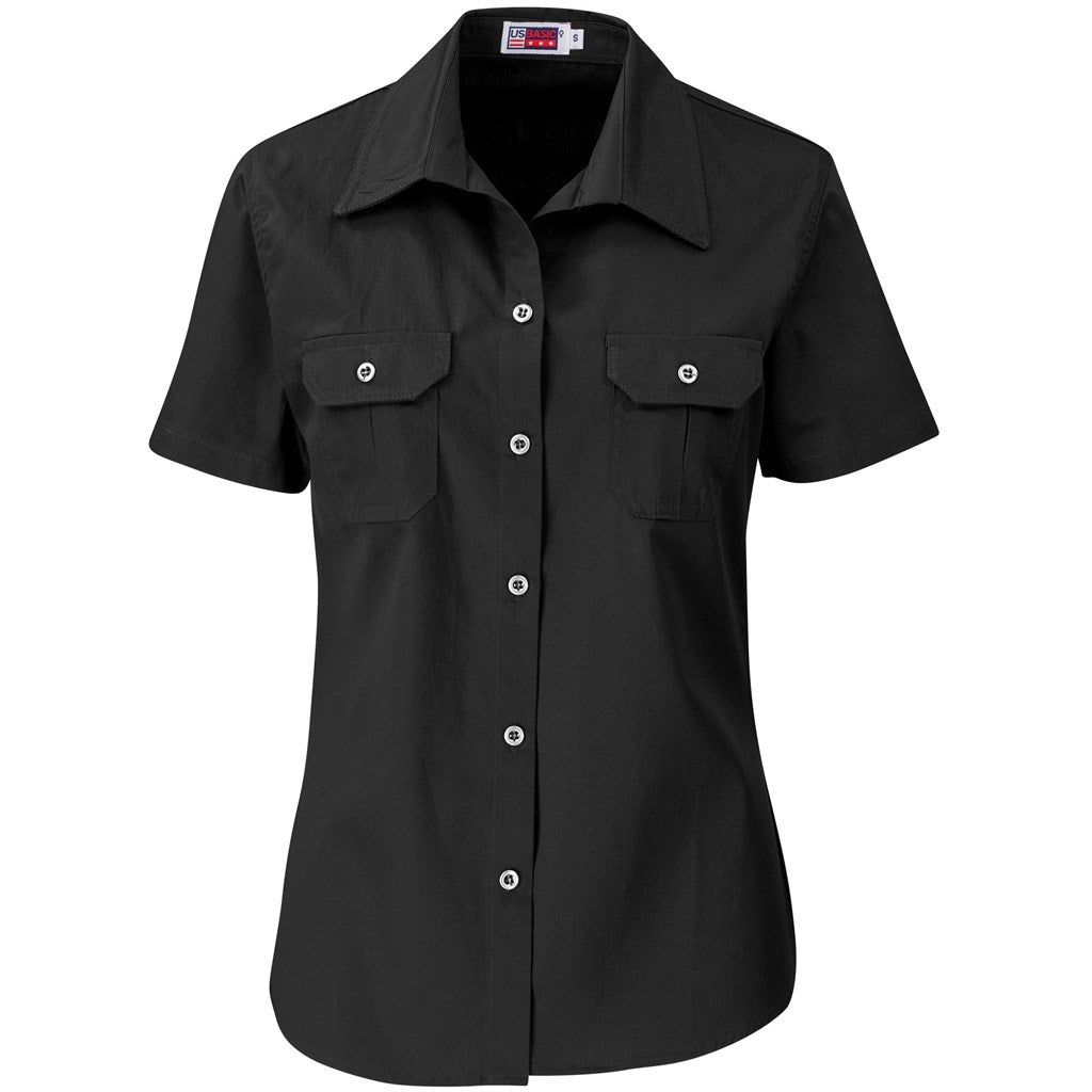 Ladies Short Sleeve Wildstone Shirt - BLACK