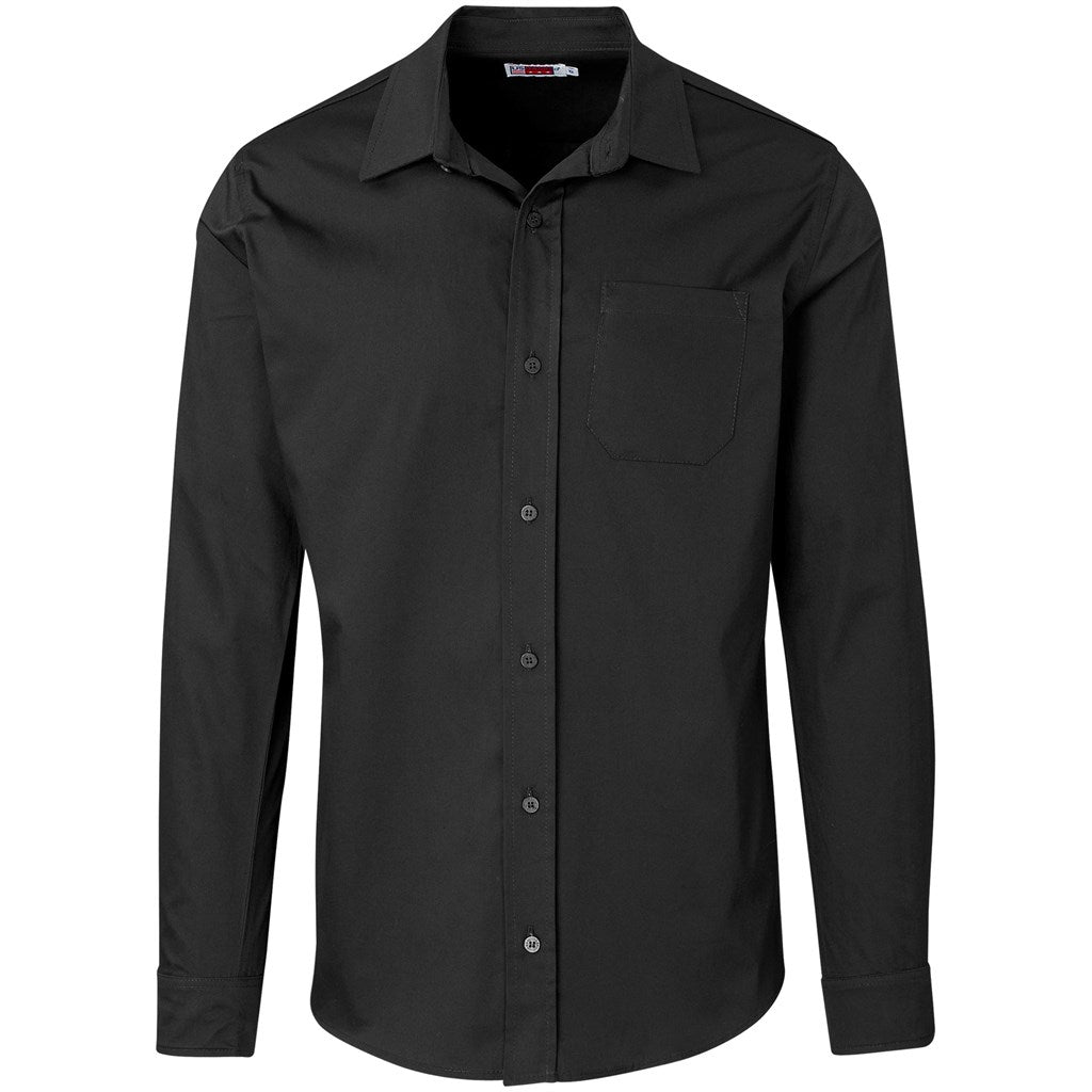 Mens Long Sleeve Milano Shirt - BLACK