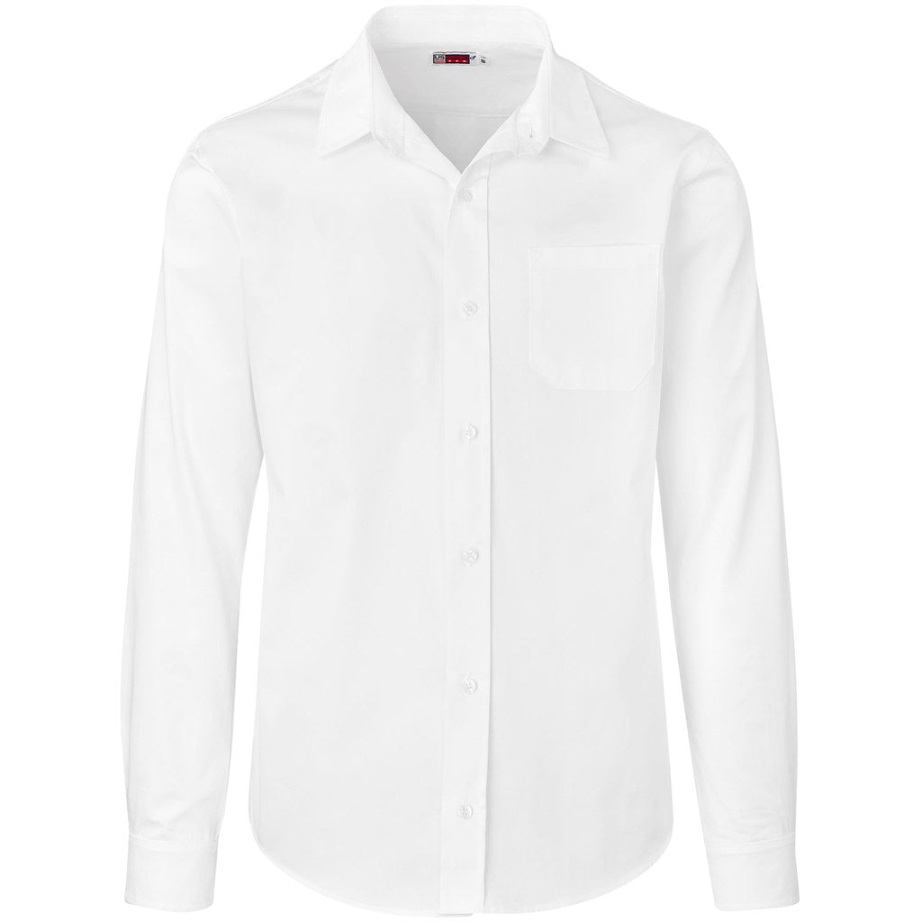 Mens Long Sleeve Milano Shirt - WHITE