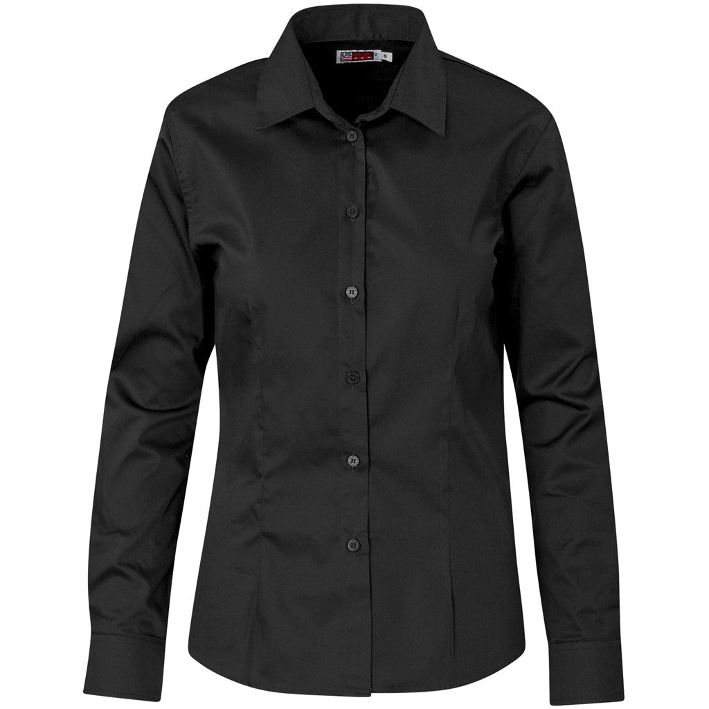 Ladies Long Sleeve Milano Shirt - BLACK