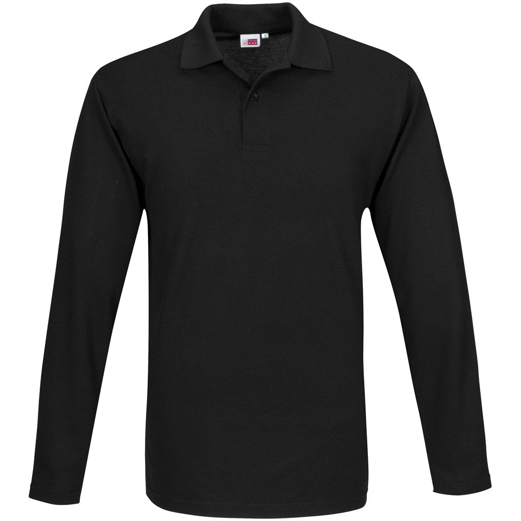 Mens Long Sleeve Elemental Golf Shirt - BLACK