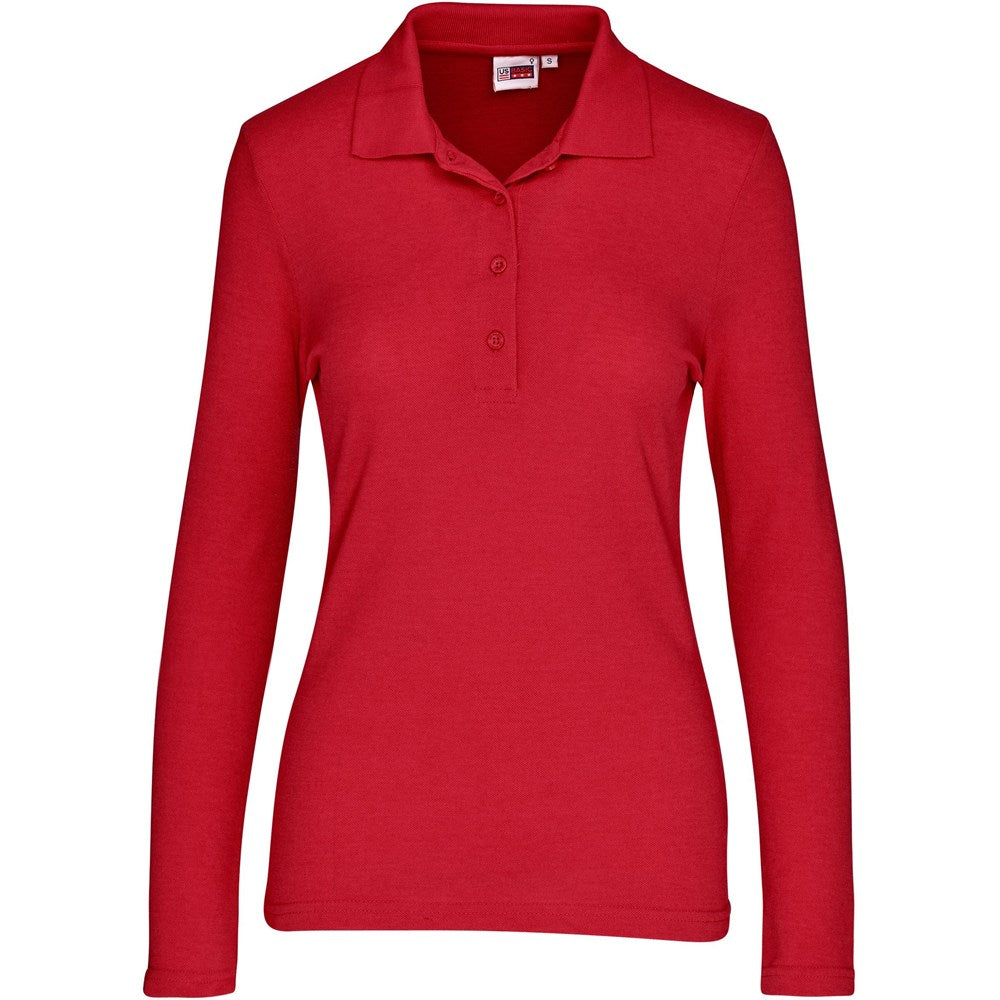 Ladies Long Sleeve Elemental Golf Shirt - RED