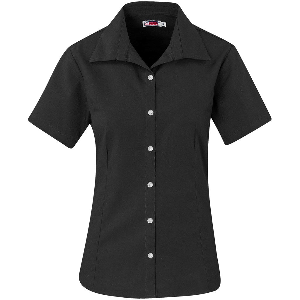 Ladies Short Sleeve Aspen Shirt - BLACK