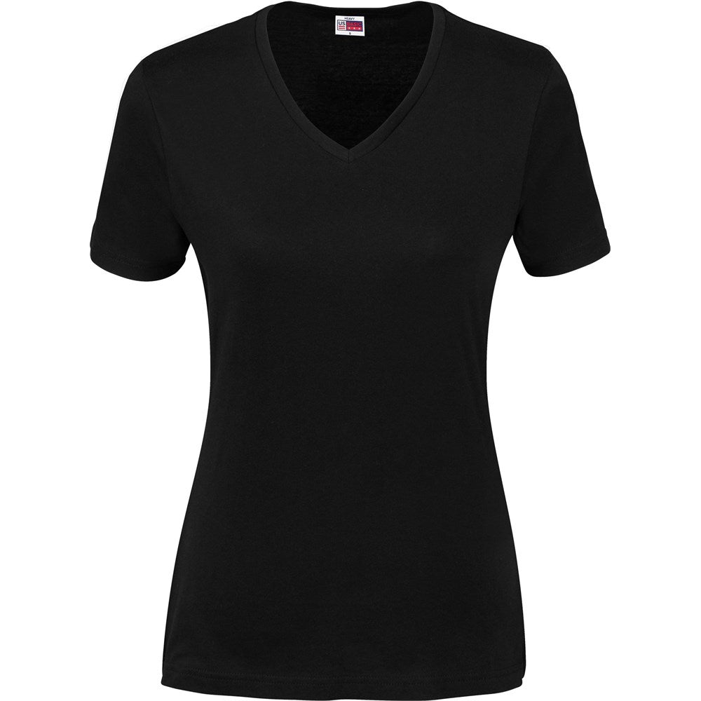 Ladies Super Club 165 V-Neck T-Shirt - BLACK