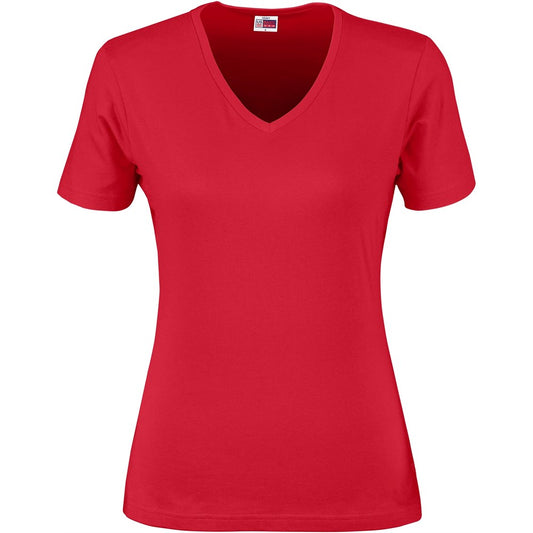 Ladies Super Club 165 V-Neck T-Shirt - Red