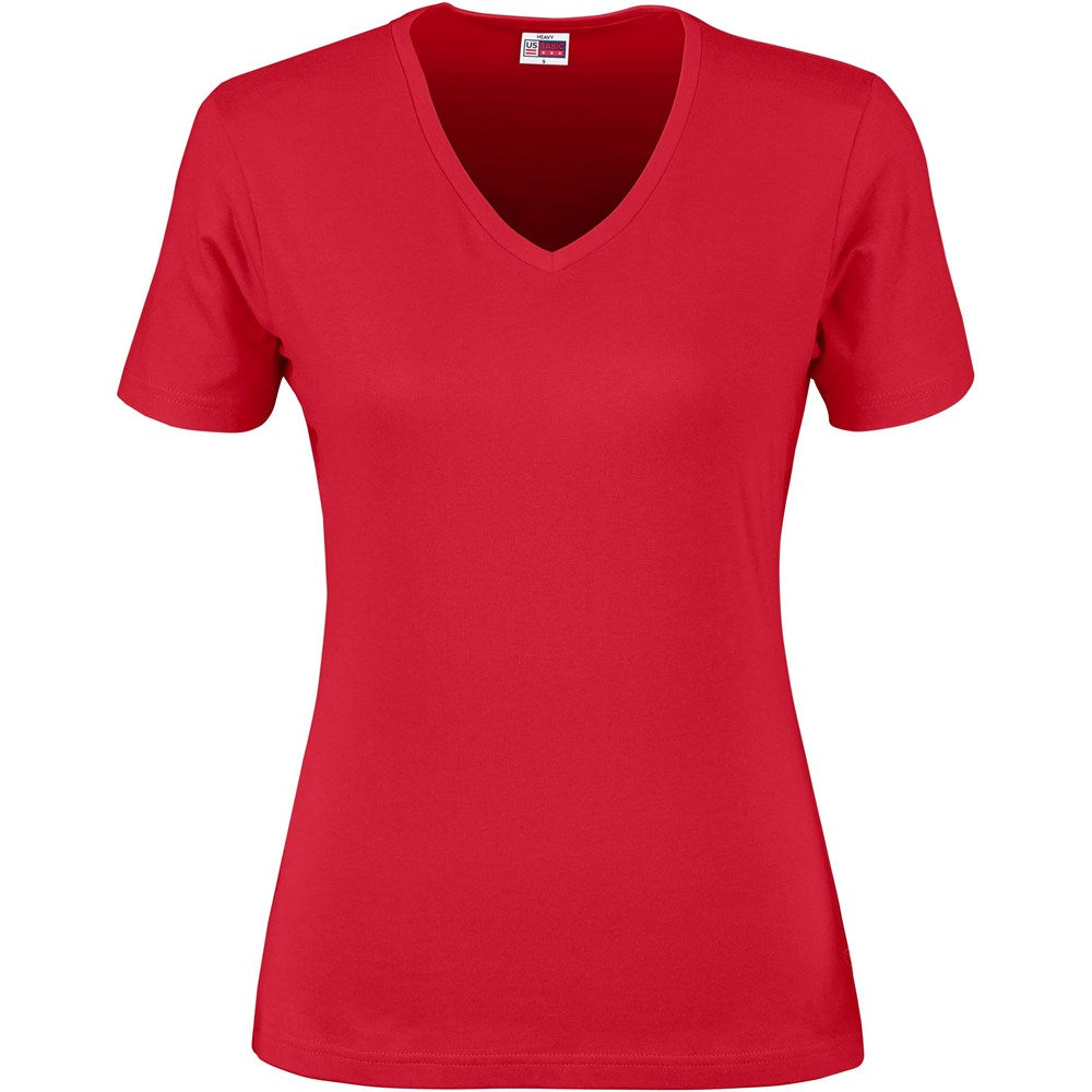 Ladies Super Club 165 V-Neck T-Shirt - RED