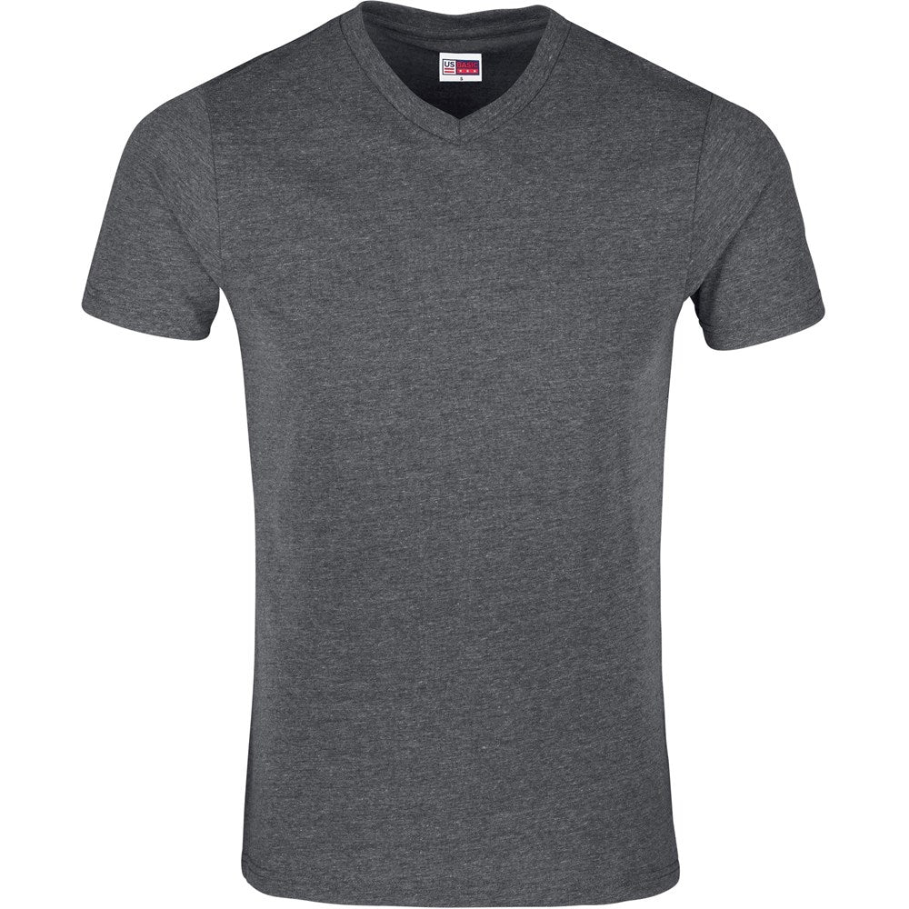 Mens Michigan Melange V-Neck T-Shirt - DARK GREY