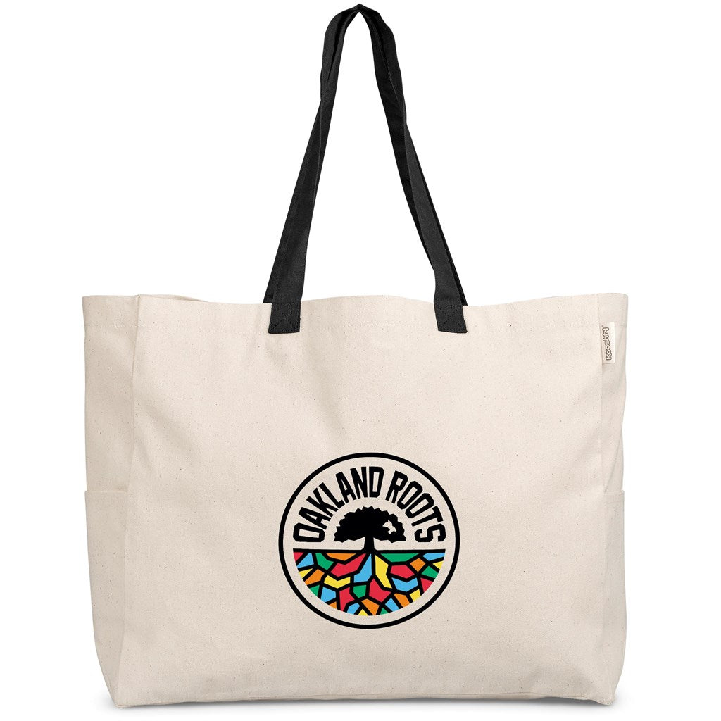 Kooshty Barbados Large Cotton Beach Bag - BLACK