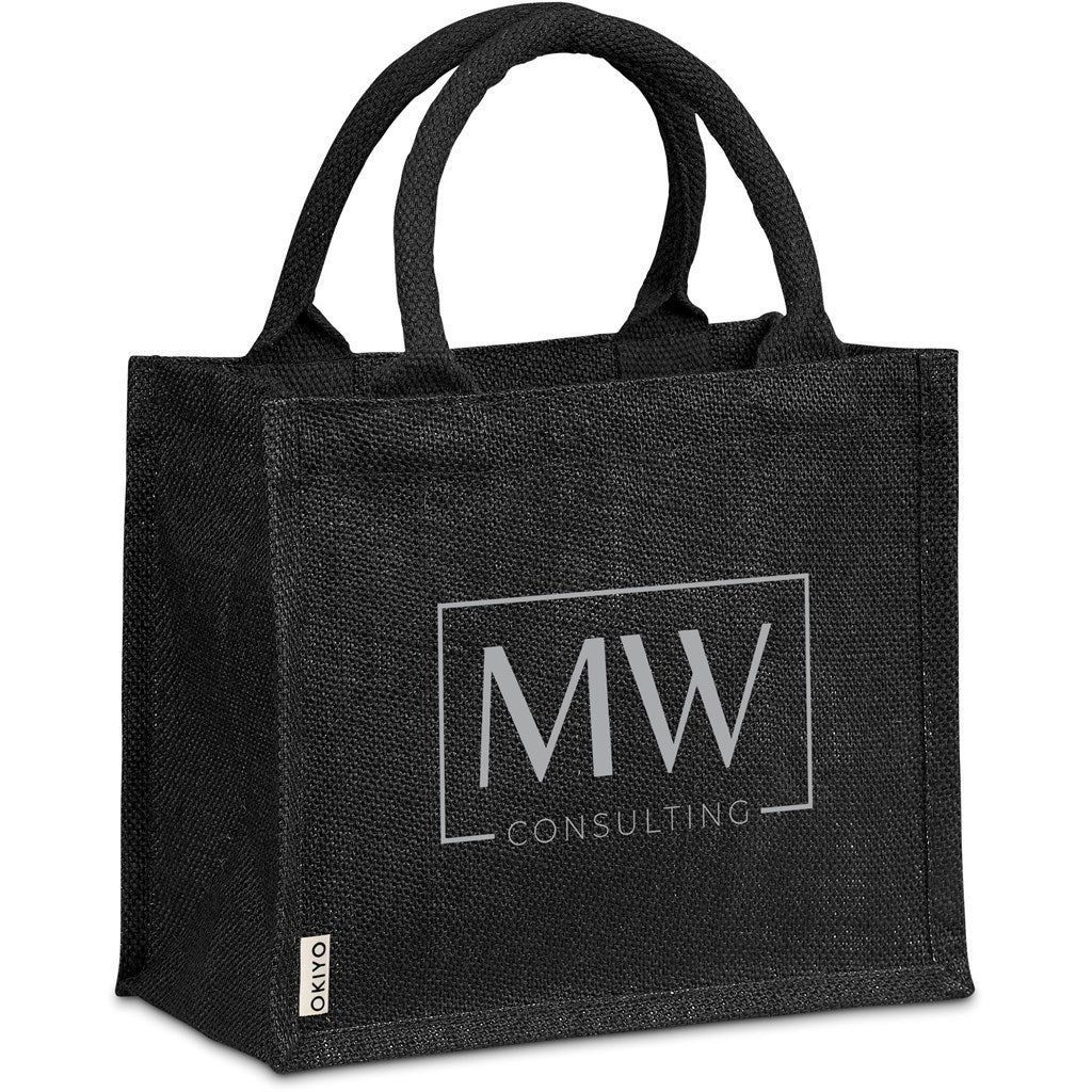 Okiyo Miyag Midi Jute Gift Bag - BLACK