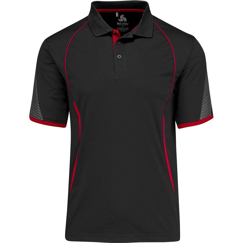 Mens Razor Golf Shirt - BLACK RED