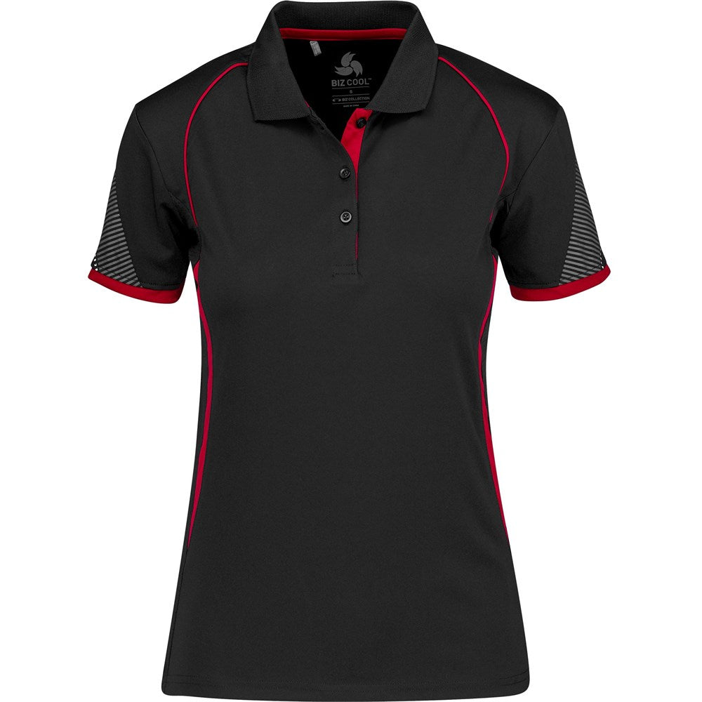 Ladies Razor Golf Shirt - BLACK RED