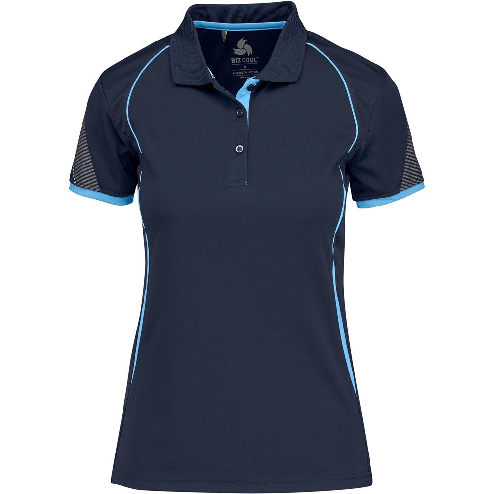 Ladies Razor Golf Shirt - NAVY LIGHT BLUE
