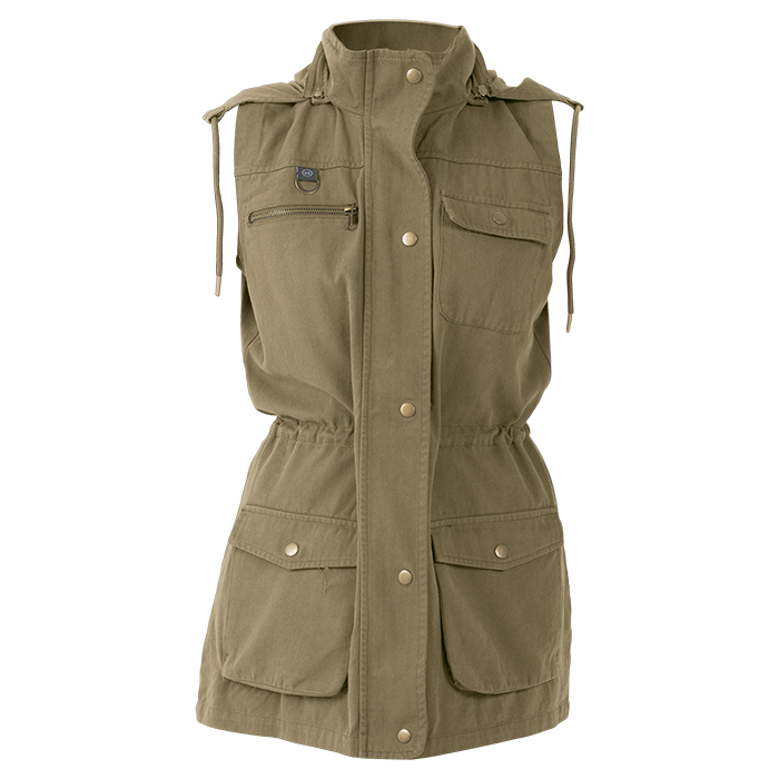 Heritage Sleeveless Utility Jacket Ladies - Khaki
