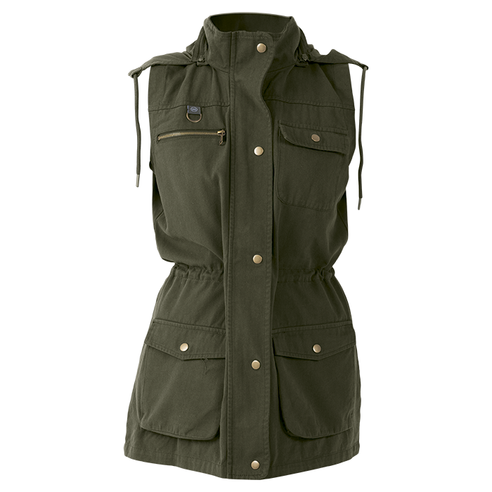 Heritage Sleeveless Utility Jacket Ladies - Olive