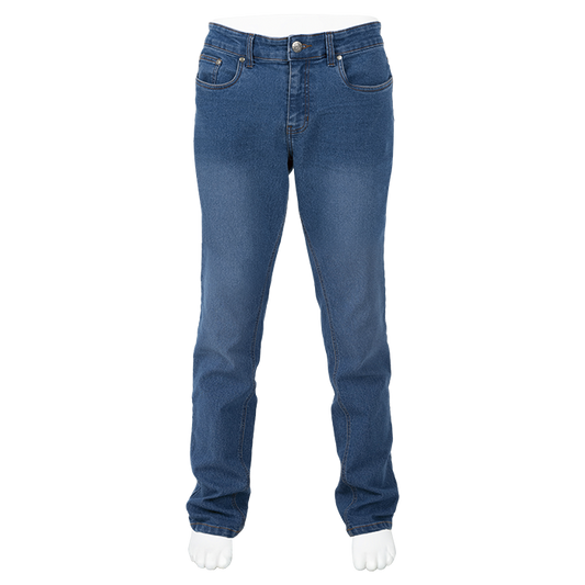 3D Crease Stretch Jeans Mens - Mid Blue