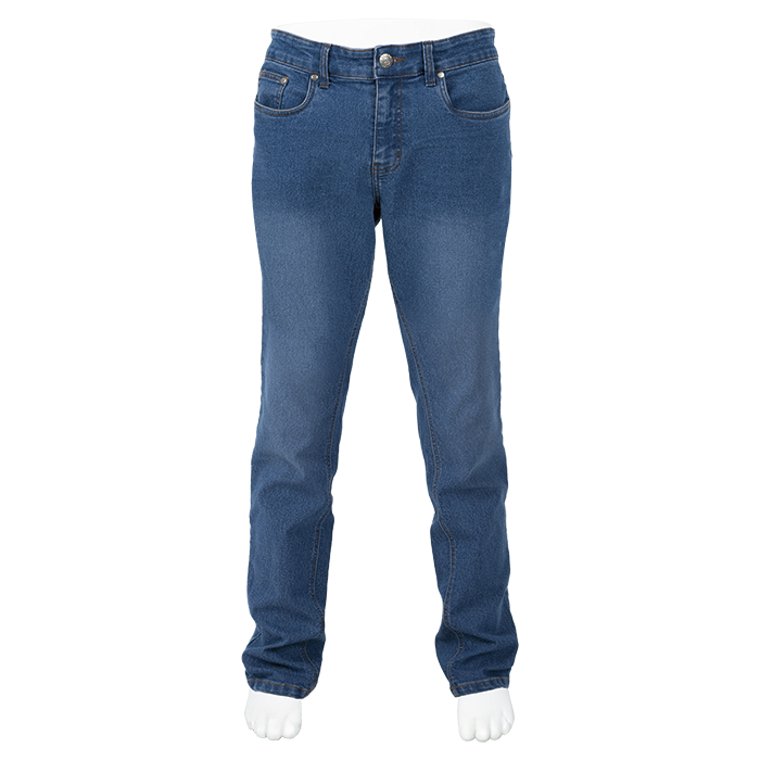 3D Crease Stretch Jeans Mens - Mid Blue