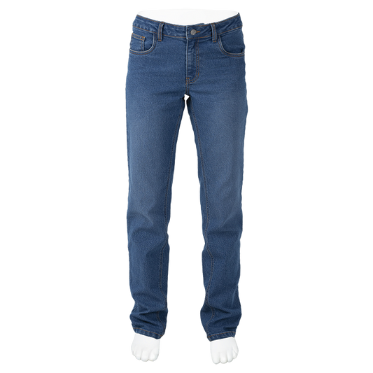 3D Crease Stretch Jeans Ladies - Mid Blue