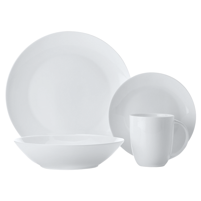 Cashmere Resort Coupe Dinner Set 16 Piece - White