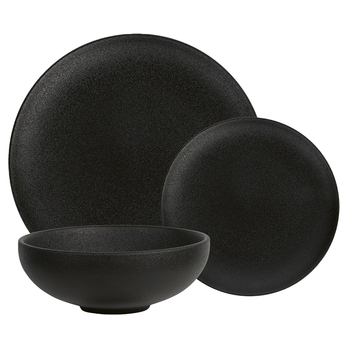 Caviar Dinner Set 12 Piece - Black