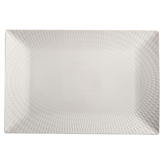 White Basics Diamonds Rectangular Platter - White