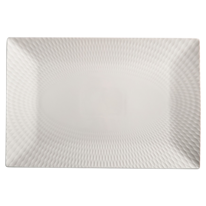 White Basics Diamonds Rectangular Platter - White