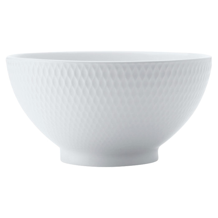 White Basics Diamonds Rice Bowl - White