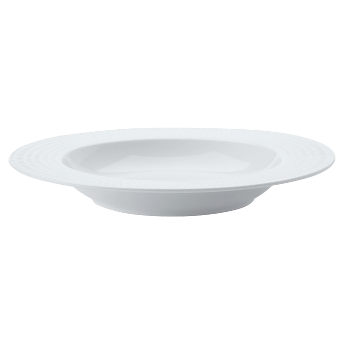 White Basics Diamonds Rim Soup Bowl - White