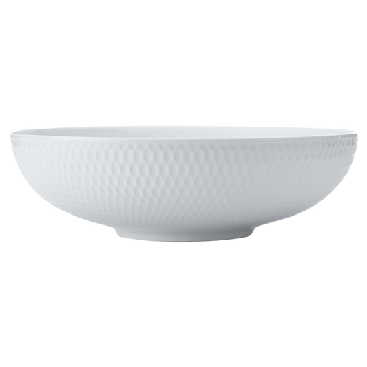 White Basics Diamonds Round Serving Bowl - White