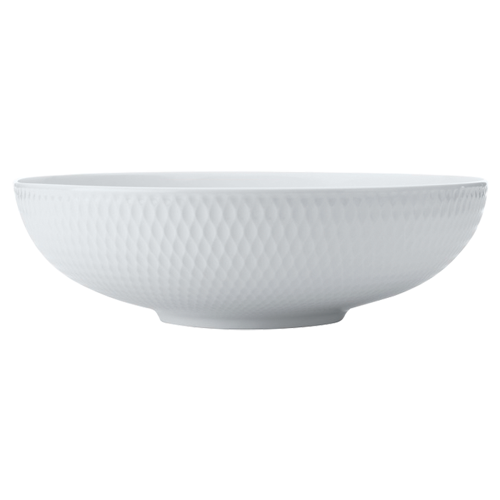 White Basics Diamonds Round Serving Bowl - White