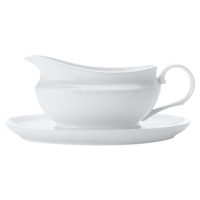 White Basics Gravy Boat and Saucer 550ml - White