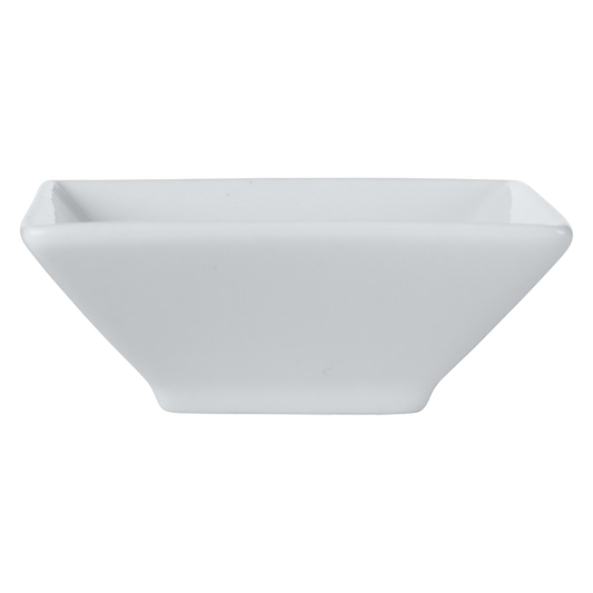White Basics Square Footed Sauce Dish - White