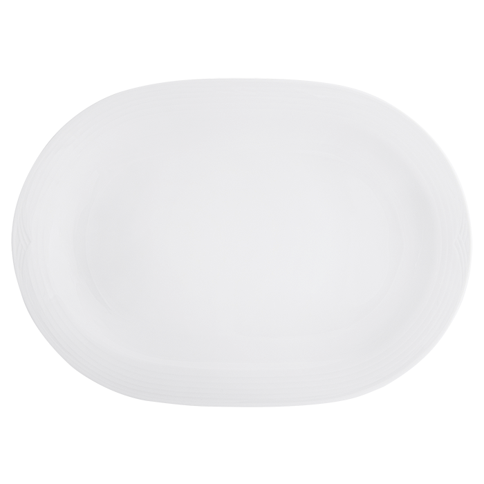 Arctic White Oval Platter - White