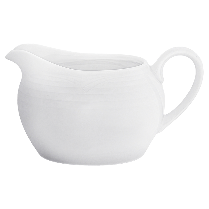 Arctic White Gravy Boat with Saucer - White