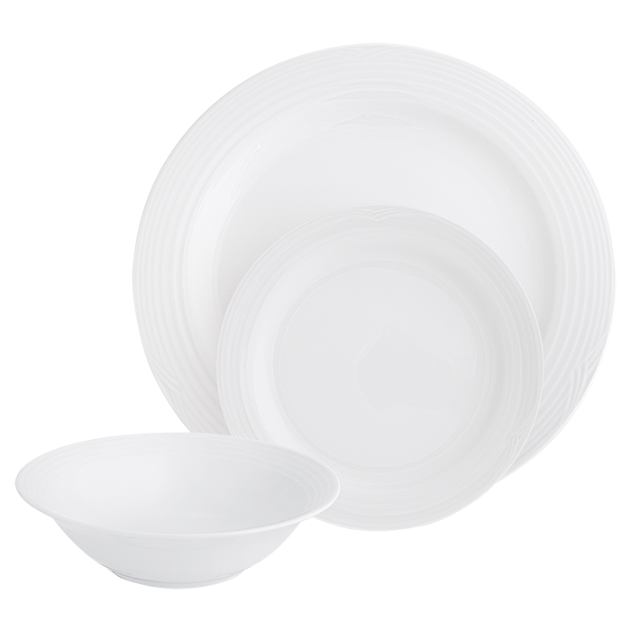 Arctic White 12 Piece Dinner Set - White