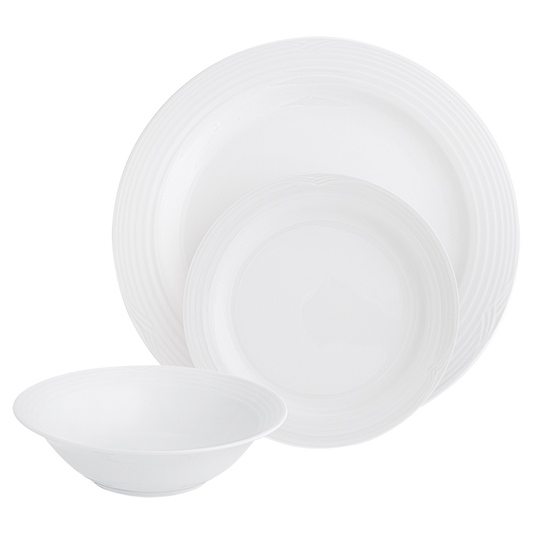 Arctic White 12 Piece Dinner Set - White