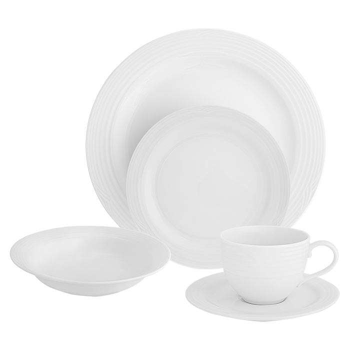 Arctic White 20 Piece Dinner Set - White