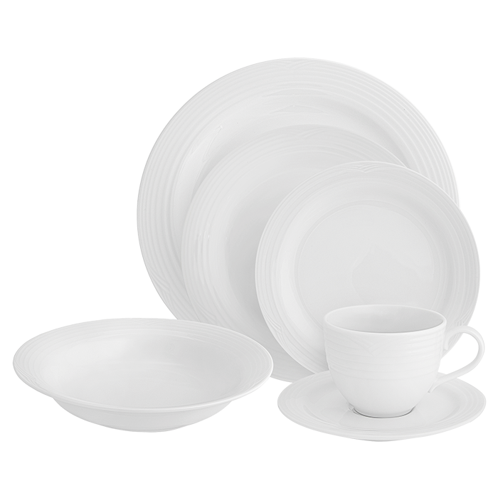 Arctic White 36 Piece Dinner Set - White