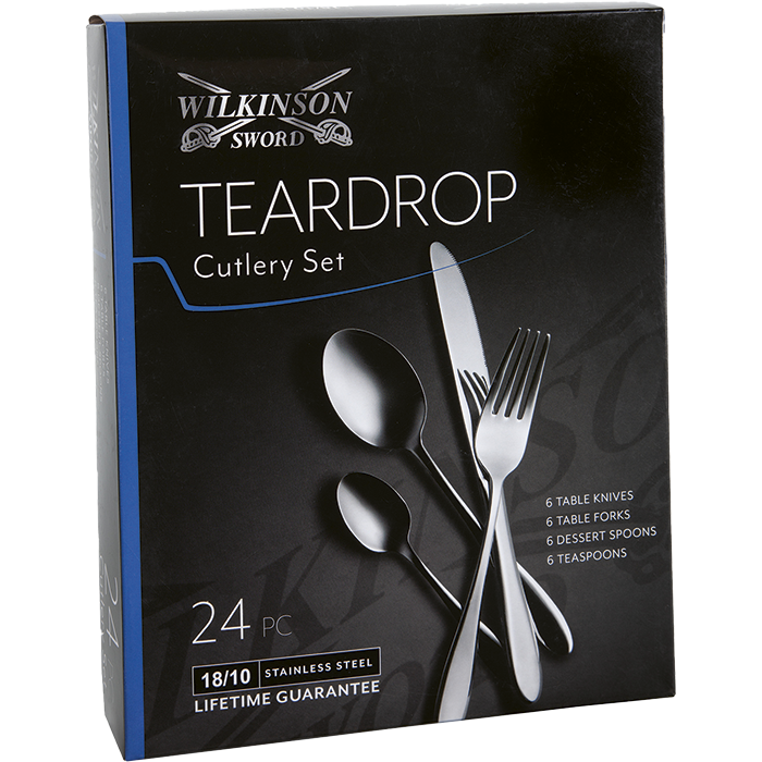 Teardrop 24 Piece Cutlery Set - Silver