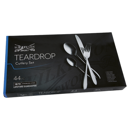 Teardrop 44 Piece Cutlery Set - Silver