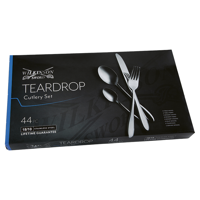 Teardrop 44 Piece Cutlery Set - Silver