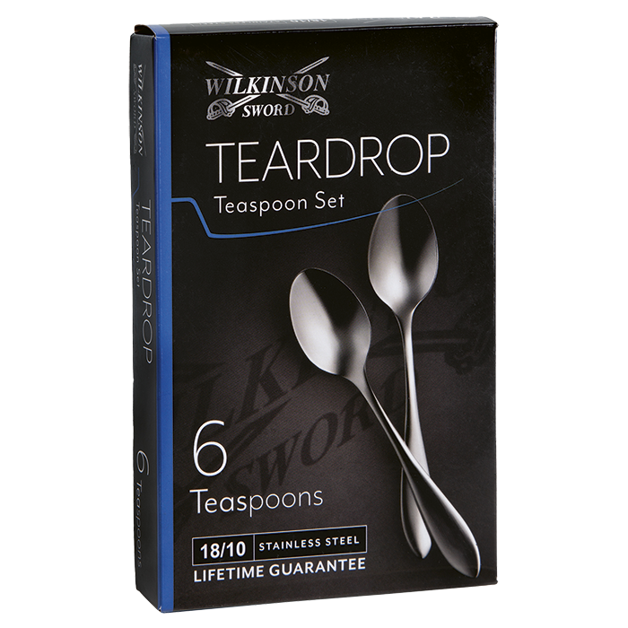 Teardrop 6 Piece Teaspoon Set - Silver