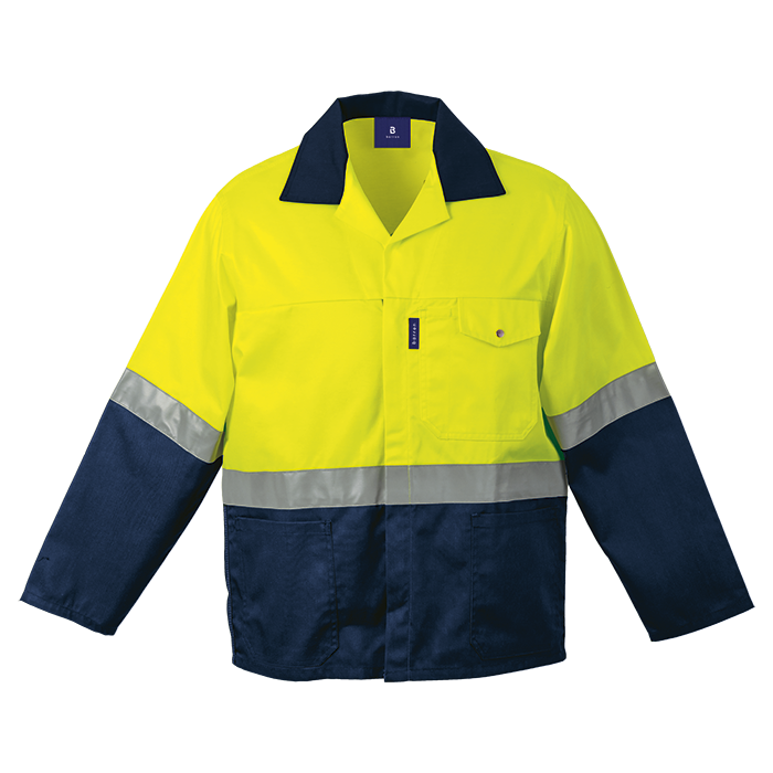 Premier Conti Jacket with Reflective - Safety Yellow/Dark Navy