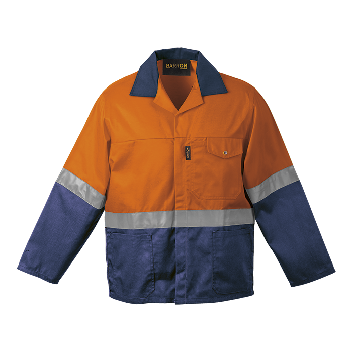 Premier Conti Jacket with Reflective - Safety Orange/Navy