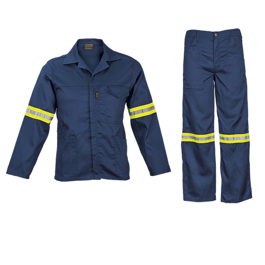 Barron Supreme Poly Cotton Conti Suit with Reflective - Navy